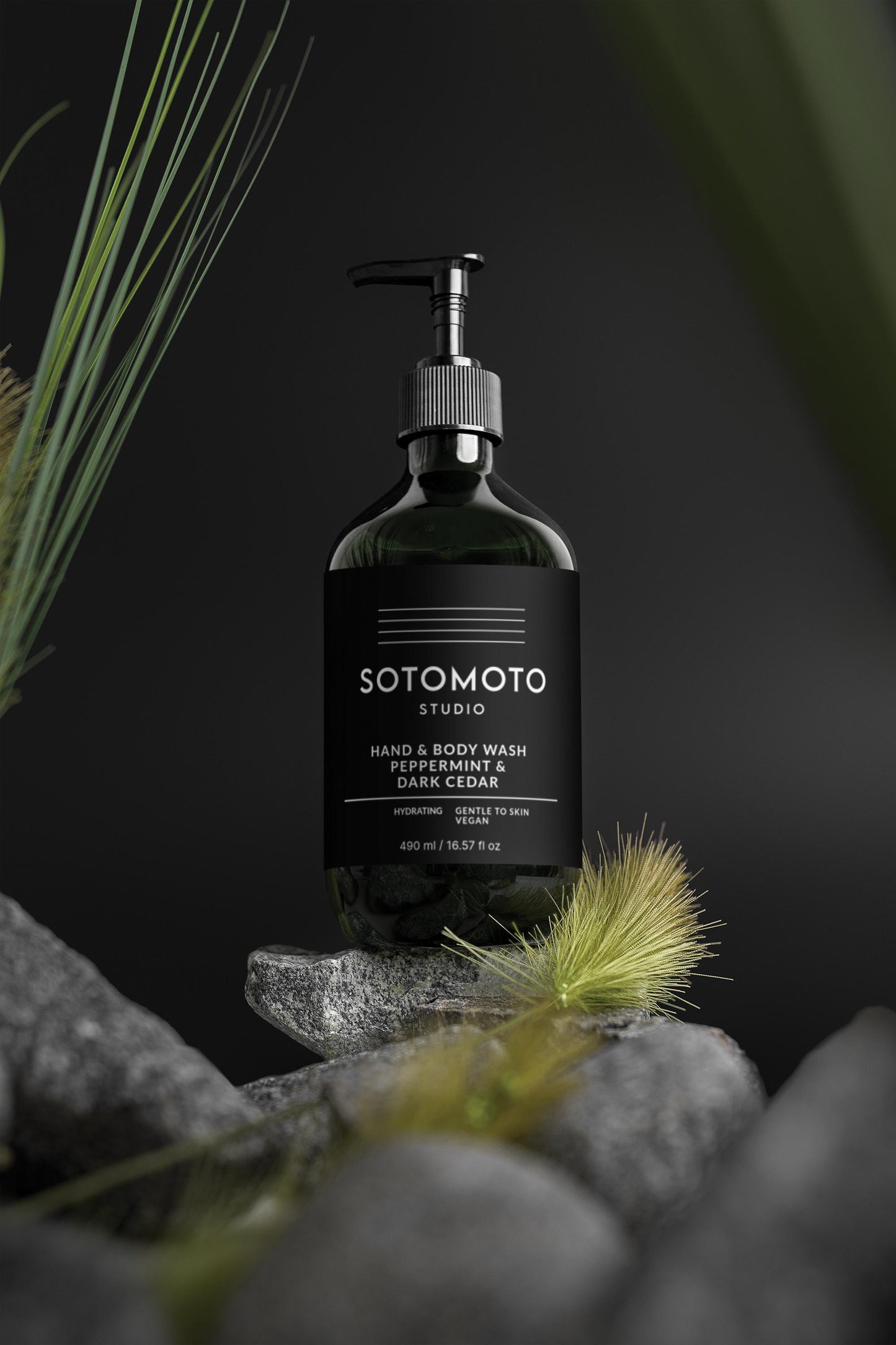 Hand & Body Wash, Peppermint & Dark Cedar